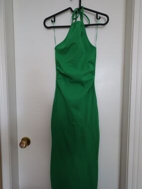 Green Halter Dress Midi